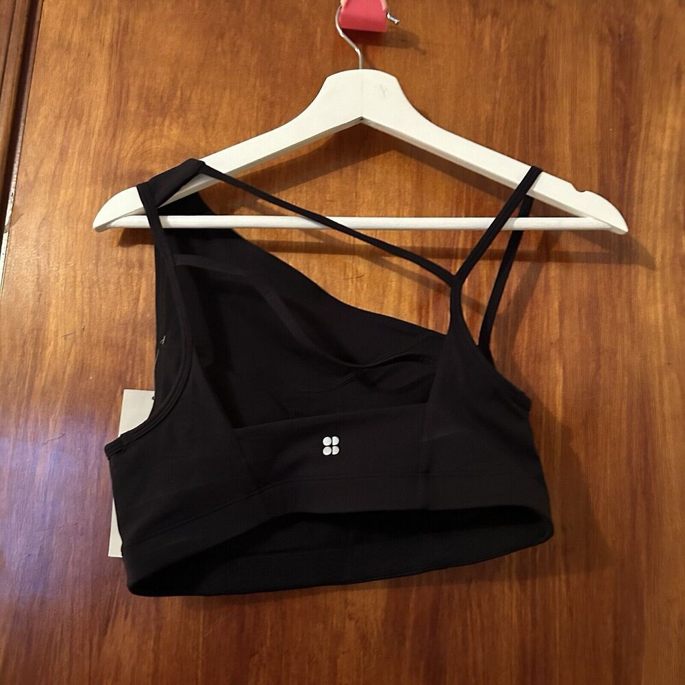 Sweaty Betty Sports Bra Black Asymmetric Sculpt Women's Medium One Shoulder NWT - Picture 8 of 11